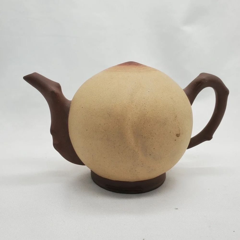 Cadogan Upside-Down Teapot Peach‎ Tree Branch Handle Signed  Stamped